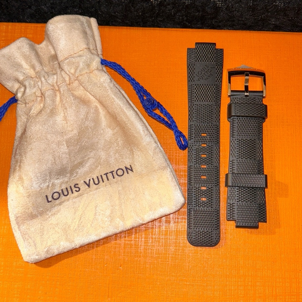 Louis Vuitton Black Textured Watch Strap